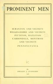 Cover of: Prominent men; Scranton and vicinity by Dwight J[ames] Stoddard