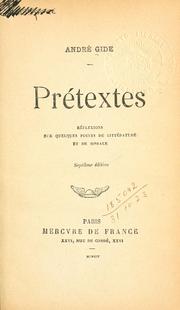 Cover of: Prétextes by André Gide