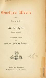 Cover of: Werke. by Johann Wolfgang von Goethe