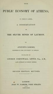 Cover of: The public economy of Athens: to which is added, a dissertation on the silver mines of Laurion