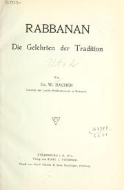 Cover of: Rabbanan: die Gelehrten der Tradition.