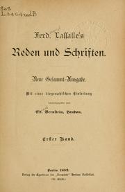 Cover of: Reden und Schriften by Ferdinand Lassalle