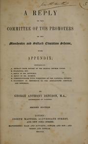 Cover of: reply to the committee of the promoters of the Manchester and Salford Education Scheme: with appendix ...