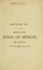 Cover of: Report on the reptiles and amphibians of Ohio