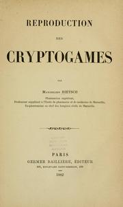 Cover of: Reproduction des cryptogames