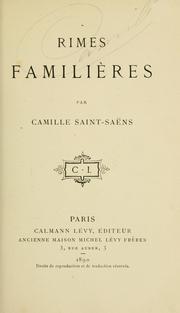 Cover of: Rimes familières.