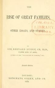 Cover of: rise of great families, other essays, and stories