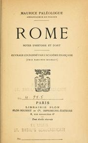 Cover of: Rome: notes d'histoire et d'art