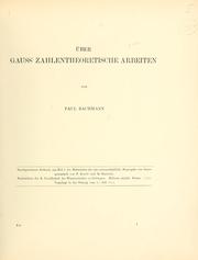Cover of: Werke. by Carl Friedrich Gauss