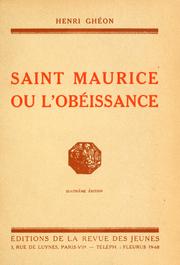 Cover of: Saint Maurice, ou, L'obéissance.