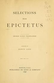 Cover of: Selections from Epictetus