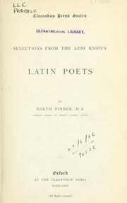Cover of: Selections from the less known Latin poets