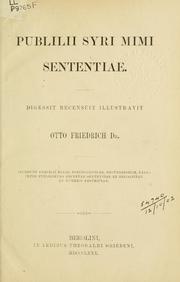 Cover of: Sententiae