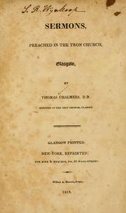 Cover of: Sermons, preached in the Tron Church, Glasgow.