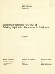 Cover of: Small hydroelectric potential at existing hydraulic structures in California. by 
