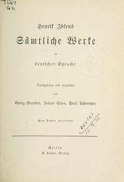 Cover of: Sämtliche Werke: in deutscher Sprache