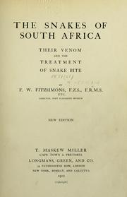 Cover of: The snakes of South Africa by Frederick William Fitzsimons