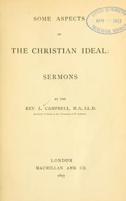 Cover of: Some aspects of the Christian ideal: sermons.