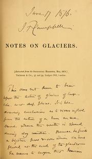 Cover of: Some notes on glaciers