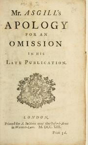Cover of: Mr. Asgill's apology for an omission in his late publication.