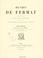 Cover of: OEuvres de Fermat