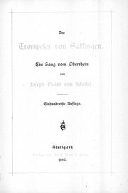 Cover of: Der Trompeter von Säkkingen: ein Sang vom Oberrhein