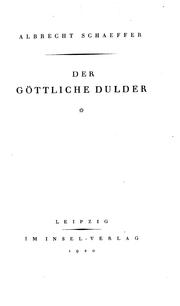 Cover of: Der göttliche Dulder