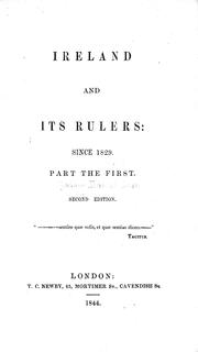 Cover of: Ireland and its rulers: since 1829.