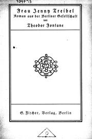 Cover of: Frau Jenny Treibel: Roman aus der Berliner Gesellschaft