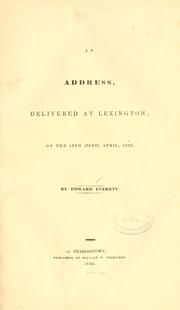 Cover of: An address by Edward Everett