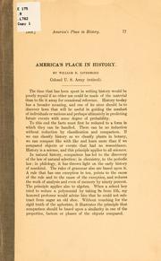 Cover of: America's place in history.