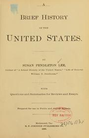 Cover of: brief history of the United States.