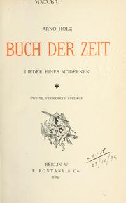 Cover of: Buch der Zeit: Lieder eines Modernen.