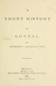 Cover of: A short history of Gondal by Harikrishna Lalshankar Dave