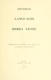 Cover of: Specimens of languages from Sierra Leone