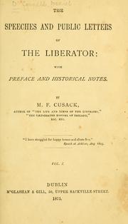 Cover of: speeches and public letters of the liberator: with preface and historical notes.