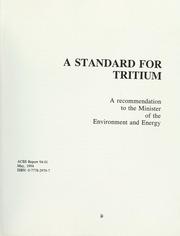 Cover of: A standard for tritium by 