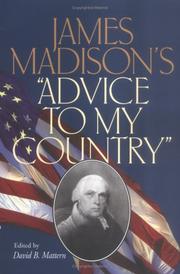 Cover of: James Madison's "Advice to my country"