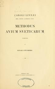 Cover of: Caroli Linnaei Methodus avium Sveticarum by Carl Linnaeus