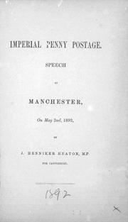 Cover of: Imperial penny postage: speech at Manchester on May 2nd 1892