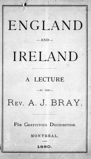 Cover of: England and Ireland by Alfred James Bray