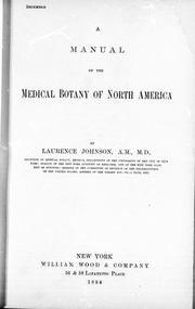 Cover of: A manual of the medical botany of North America