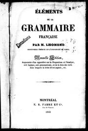 Cover of: Éléments de la grammaire française