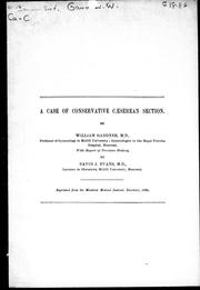 Cover of: A case of conservative caesarian section