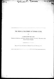Cover of: The medical treatment of typhoid fever