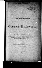 Cover of: The diagnosis of ocular headache