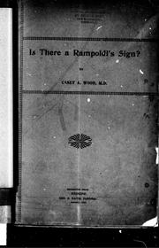 Cover of: Is there a Rampoldi's sign?