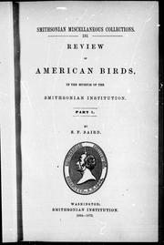 Cover of: Review of American birds in the Museum of the Smithsonian Instution.