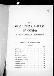 Cover of: The Grand Trunk Railway of Canada: a financial review.