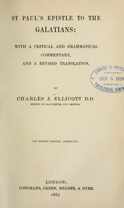 Cover of: St. Paul's Epistle to the Galatians by C. J. Ellicott